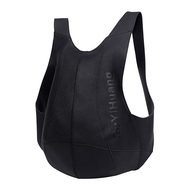 Unisex Anti-theft Backpack | Black PU Leather