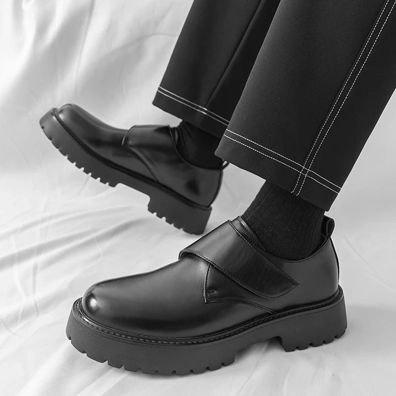 Men's Thick Bottom Oxford Shoes Casual Leather Shoes Fashion Business Formal Dress Footwear