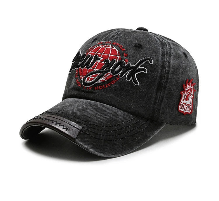 Distressed Cotton Washed Baseball Cap