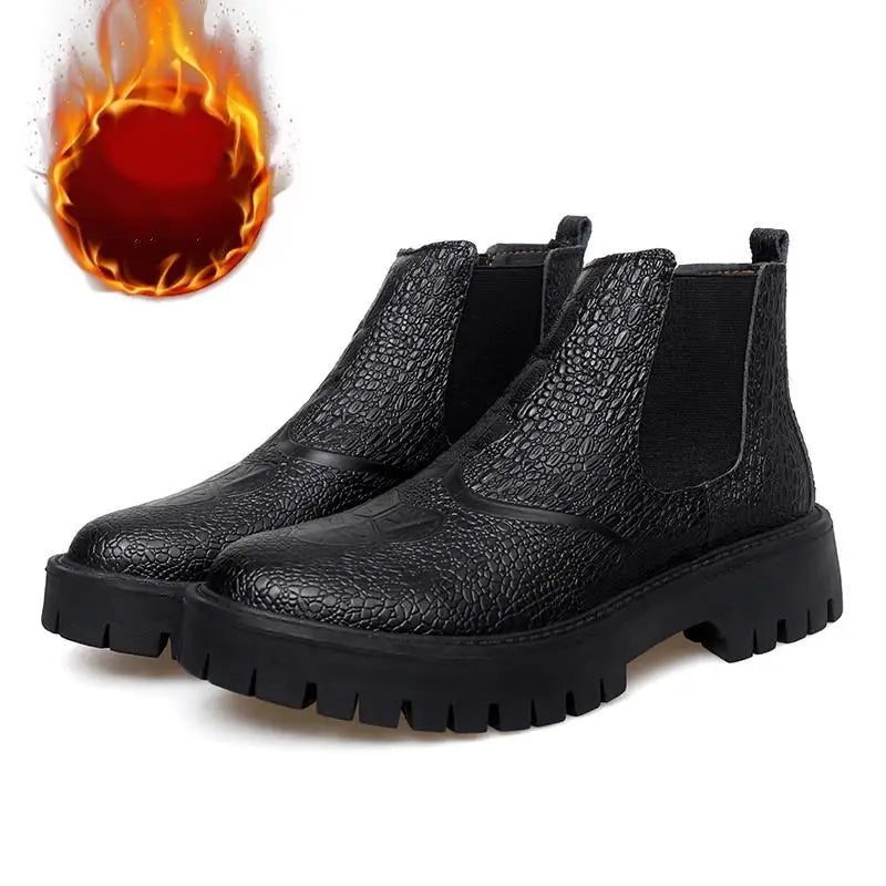 Chelsea boots, genuine leather, big toe thick sole, midsole, men's chimney boots, leather boots