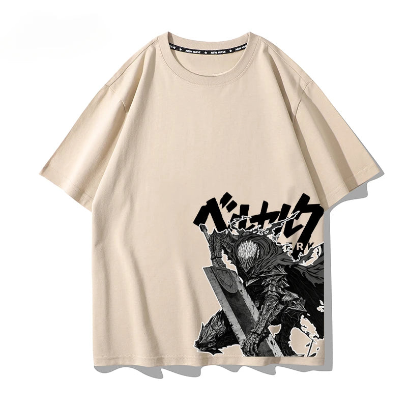 Warrior Japanese Anime Summer Men's T-shirt