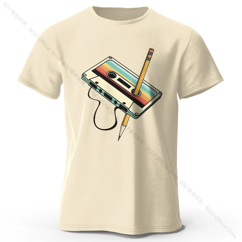 Men's Summer Essential 100% Cotton Printed Tape T-Shirt