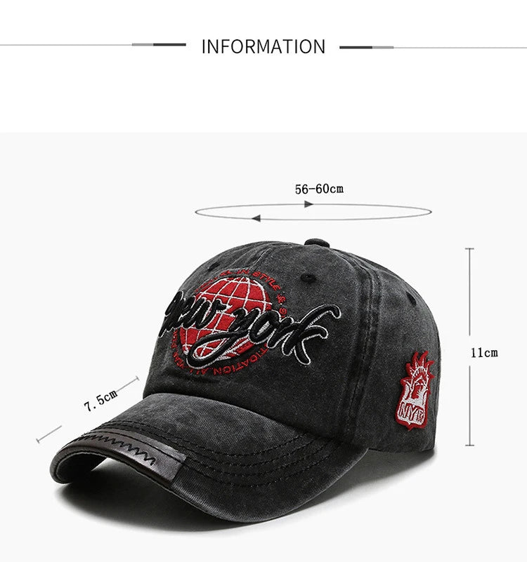 Distressed Cotton Washed Baseball Cap