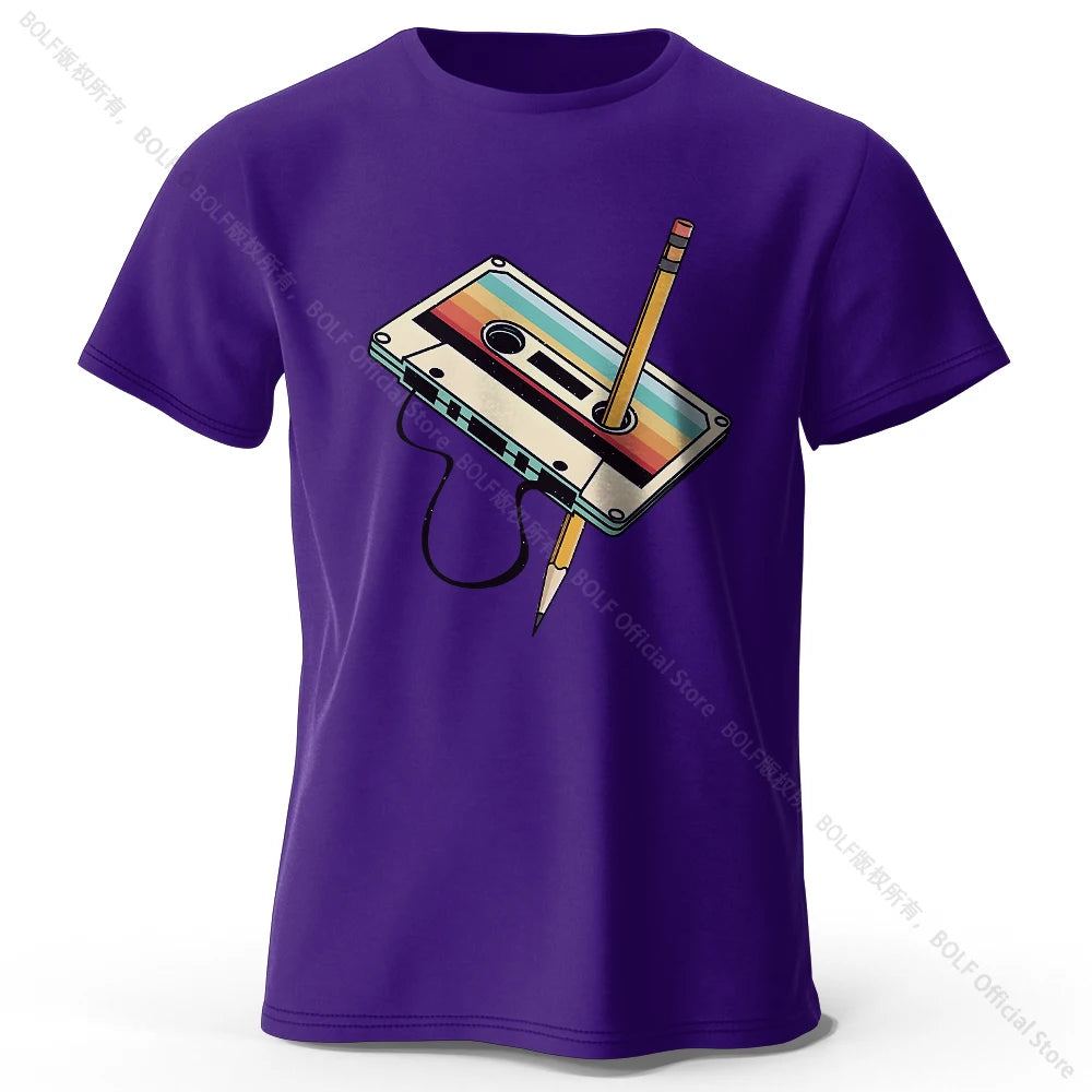 Men's Summer Essential 100% Cotton Printed Tape T-Shirt