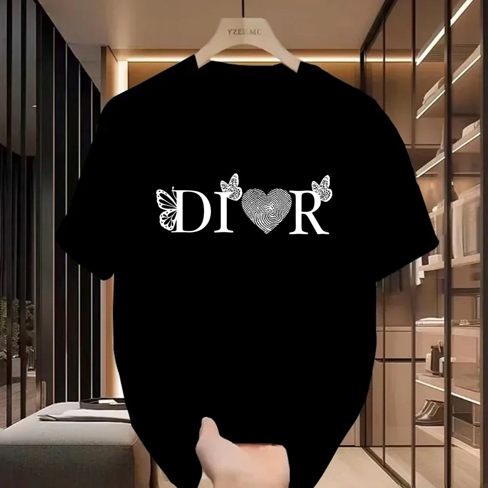 Women Casual T-Shirt Y2k Designer Ladies Luxury Vintage Trendy Pullover T Shirts