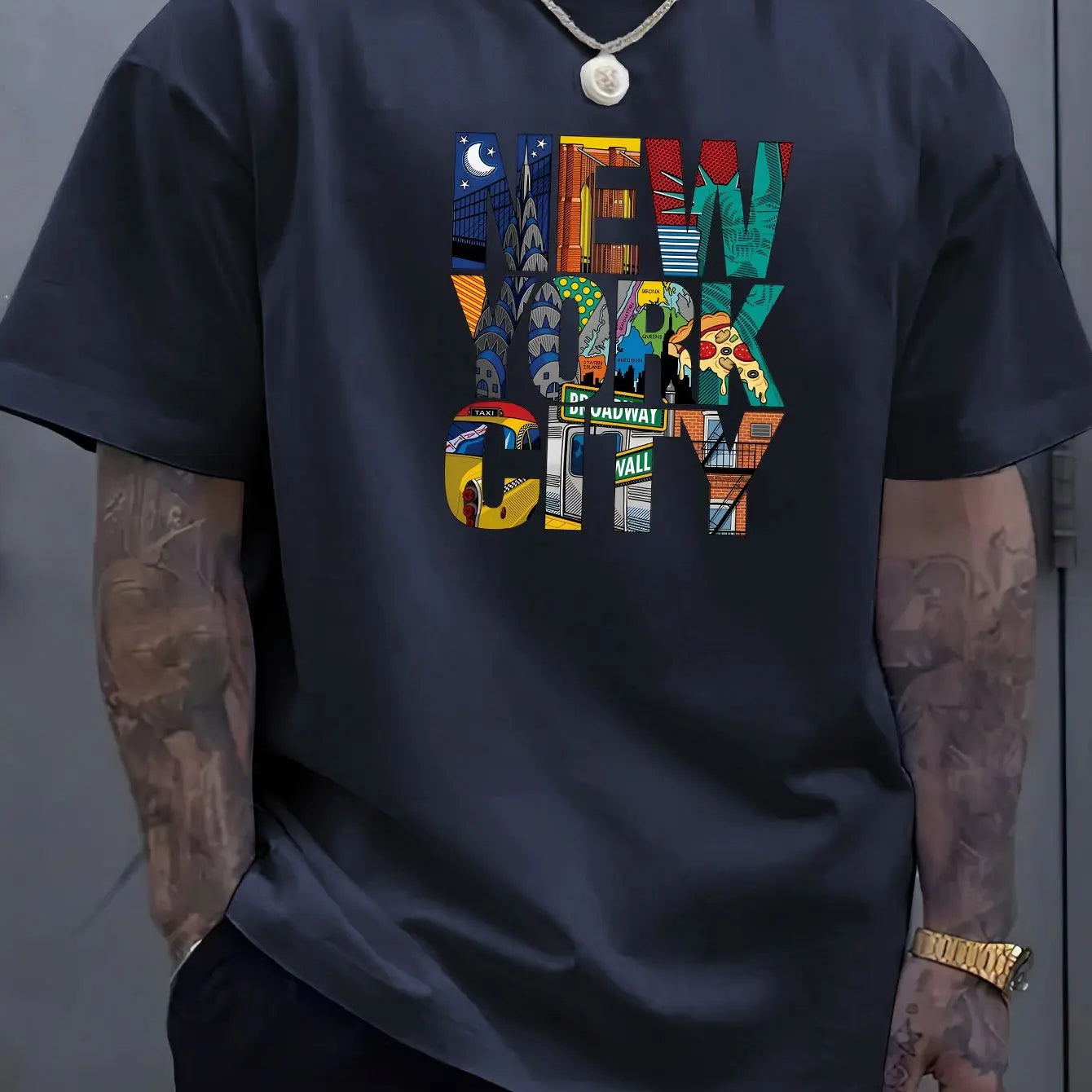 Men's Summer 100% cotton NEW YORK CITY T-shirt
