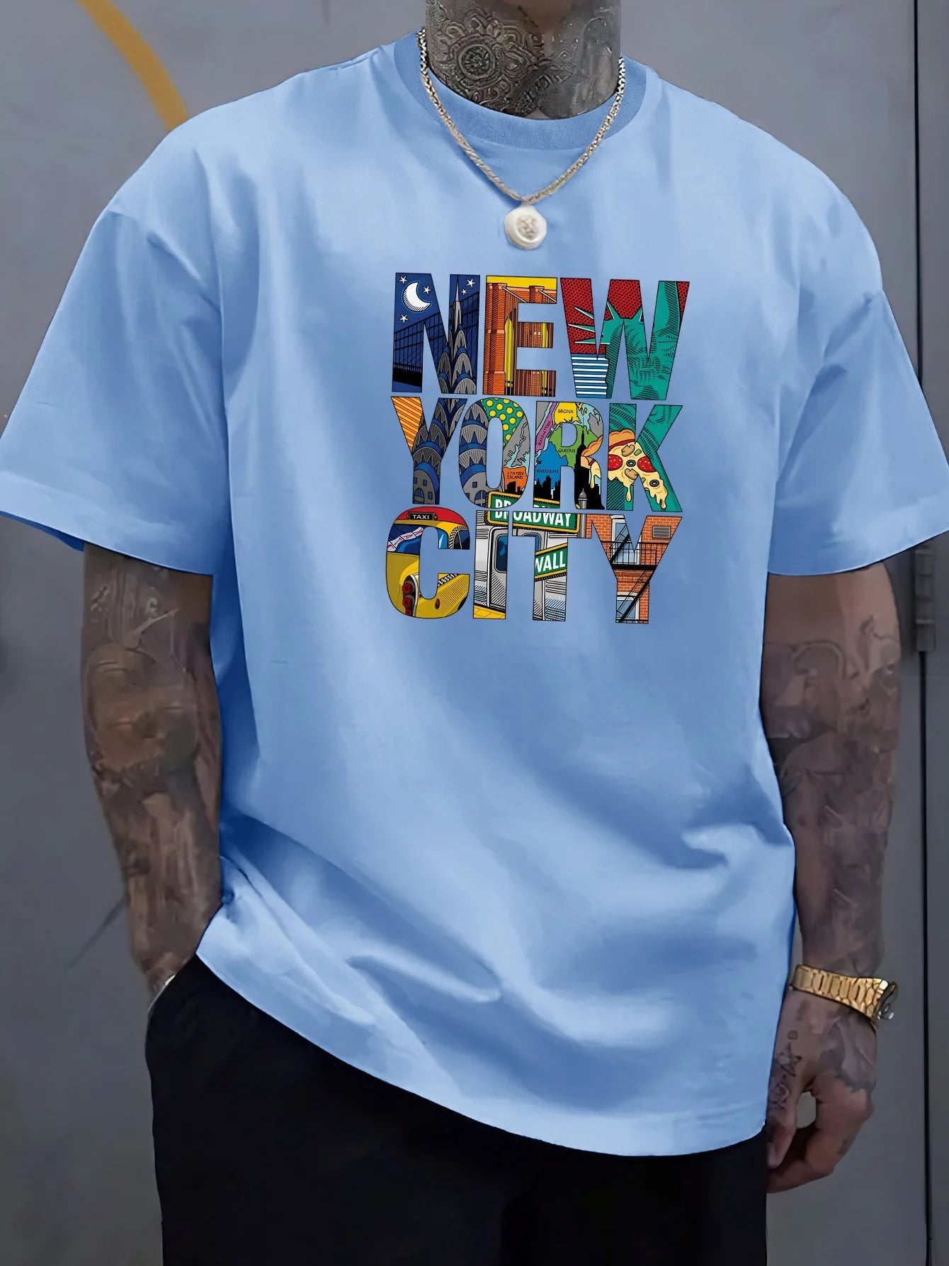 Men's Summer 100% cotton NEW YORK CITY T-shirt