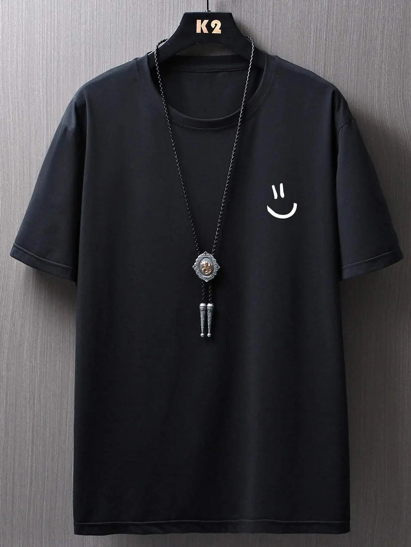 Minimalist Smile Face Style Graphic Print T Shirt