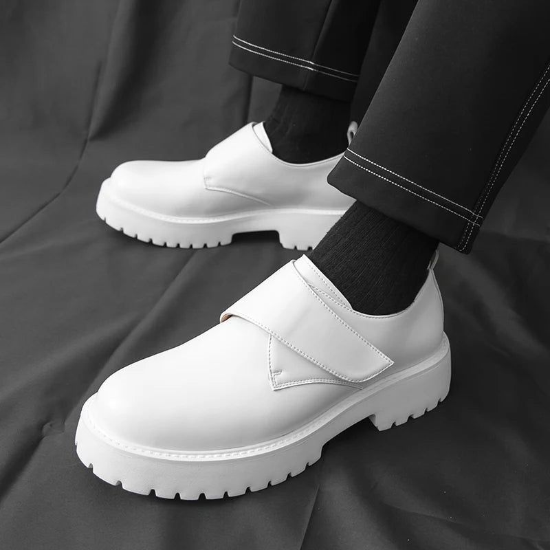 Men's Thick Bottom Oxford Shoes Casual Leather Shoes Fashion Business Formal Dress Footwear