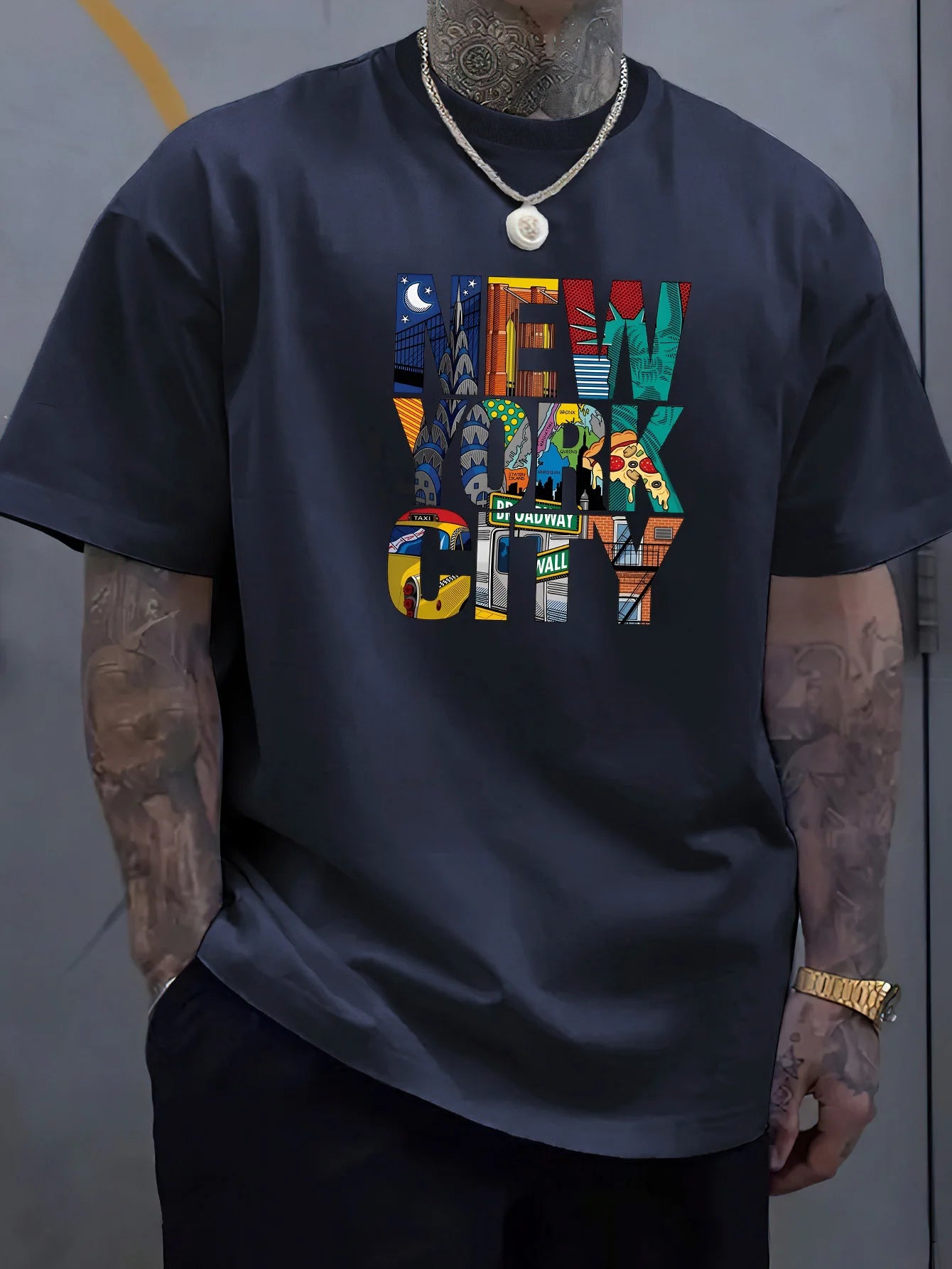 Men's Summer 100% cotton NEW YORK CITY T-shirt