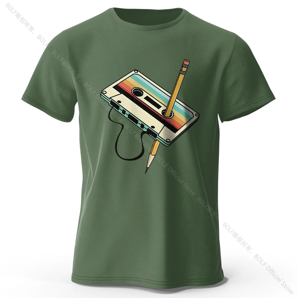 Men's Summer Essential 100% Cotton Printed Tape T-Shirt