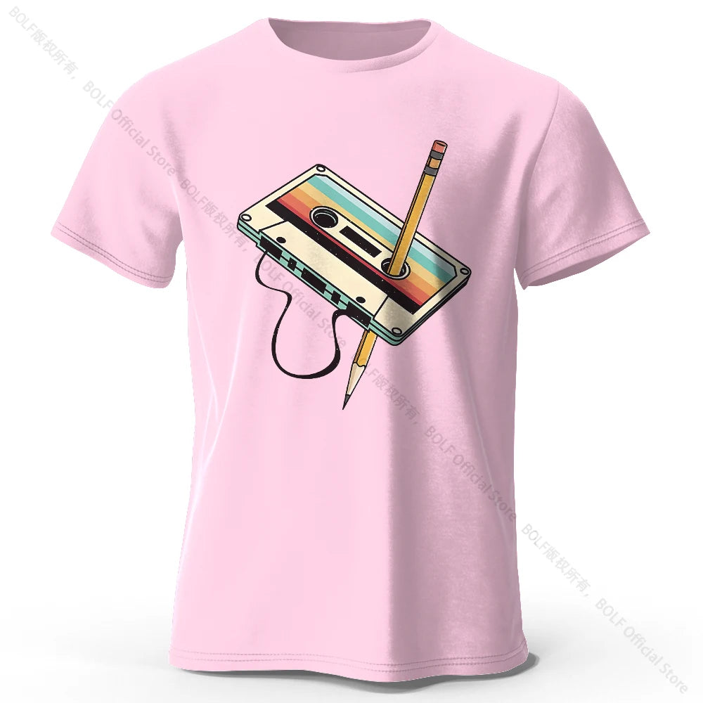 Men's Summer Essential 100% Cotton Printed Tape T-Shirt