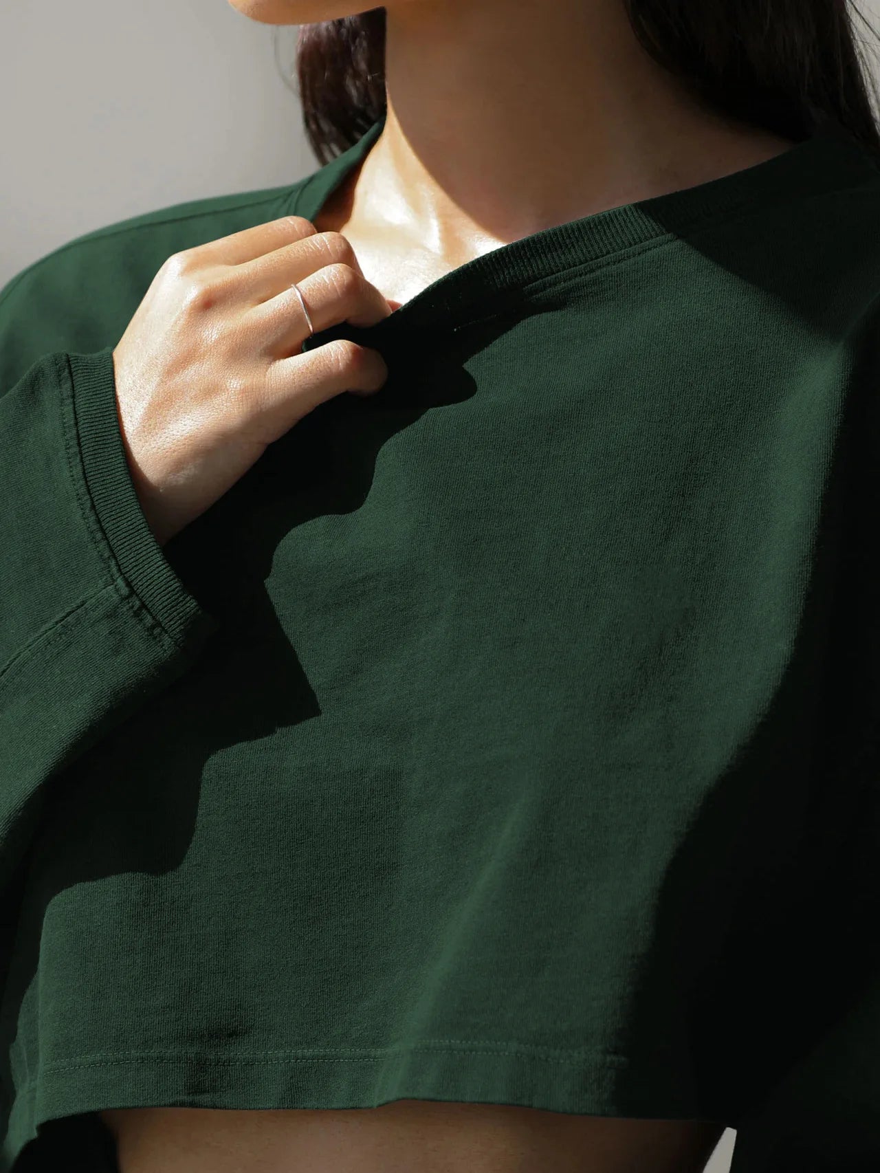 Women's Loose Long Sleeve Pullover Casual Workout Sexy Female Crop Sweatshirt