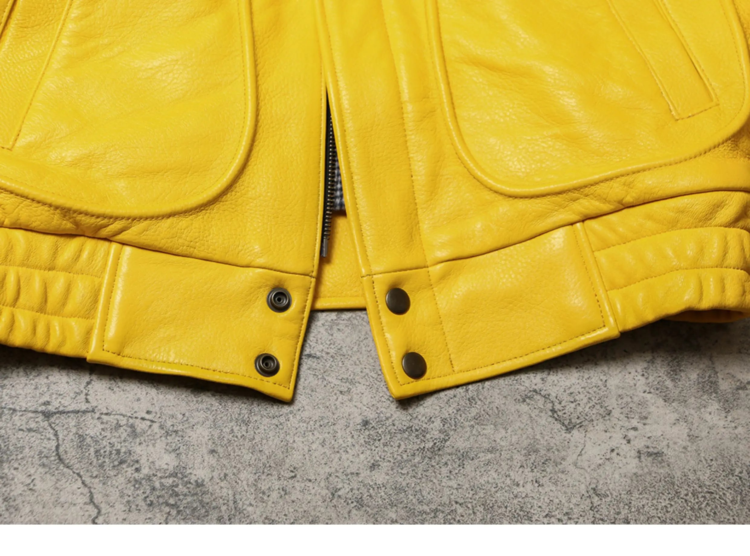 Spring Autumn Mauroicardi Cool Handsome Short Yellow Soft Pu Leather Jacket Men