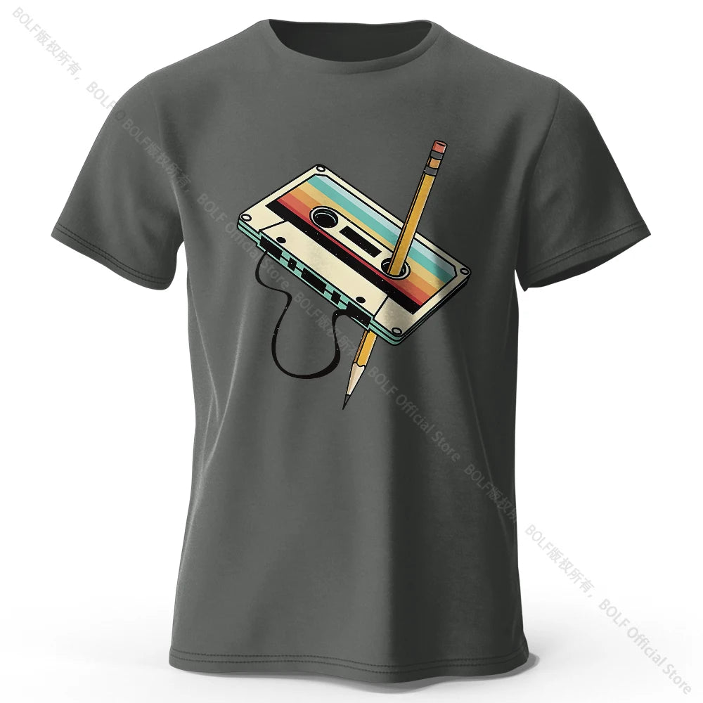 Men's Summer Essential 100% Cotton Printed Tape T-Shirt