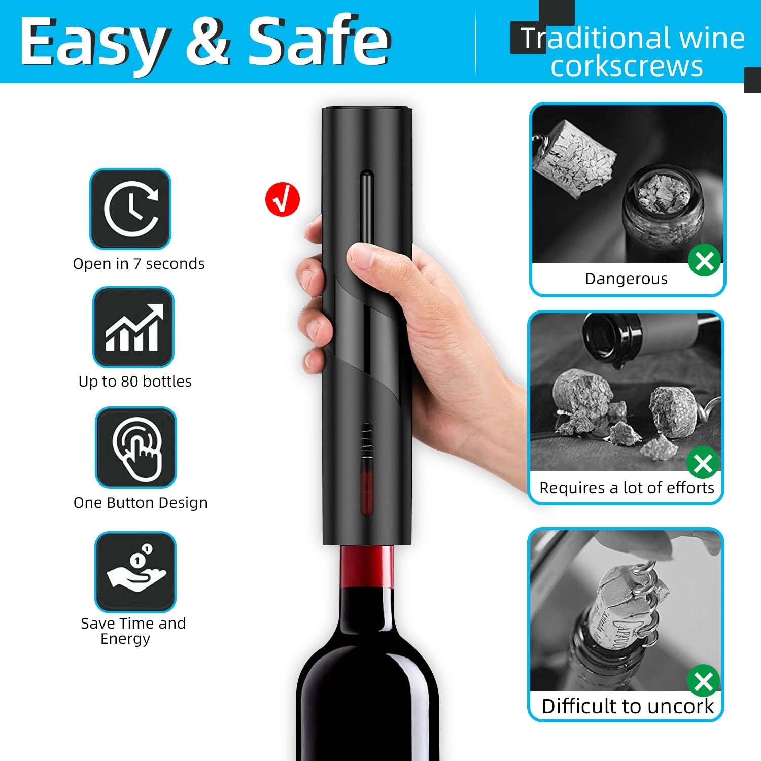 Electric Wine Opener Automatic Corkscrew