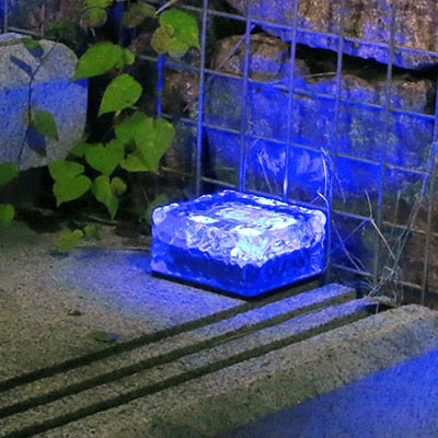 Solar Brick Ice Cube Light Waterproof LED Outdoor Path Decoration