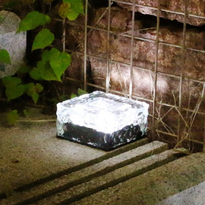 Solar Brick Ice Cube Light Waterproof LED Outdoor Path Decoration