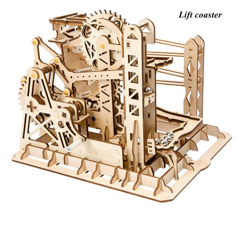 3D Wooden Puzzle / Marble Run Set