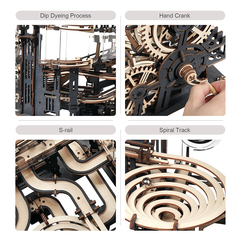 3D Wooden Puzzle / Marble Run Set