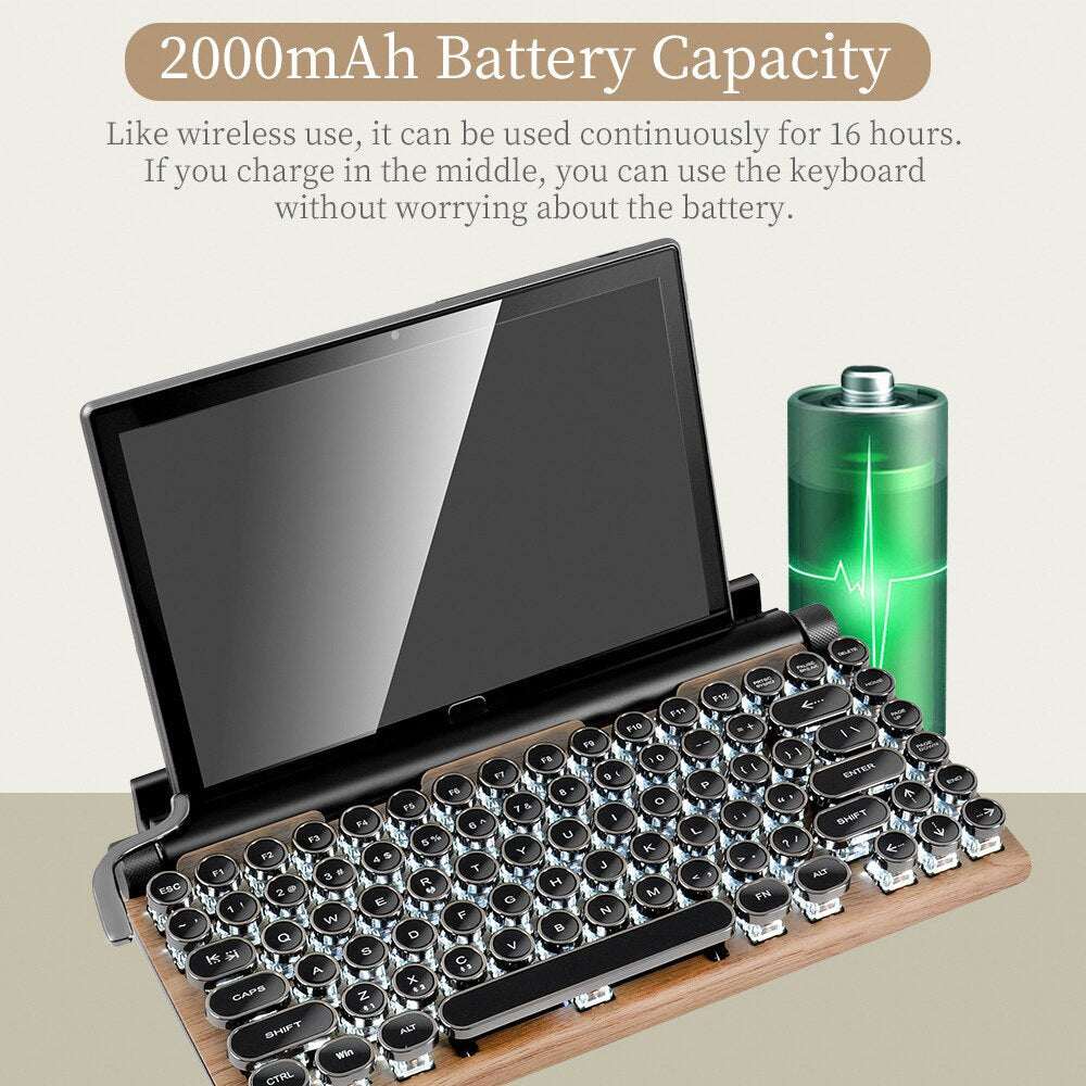 Bluetooth Wireless Typewriter Keyboard