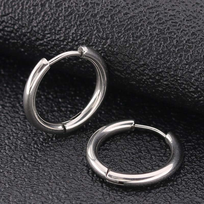 Unisex Stainless Steel Hoop Earrings