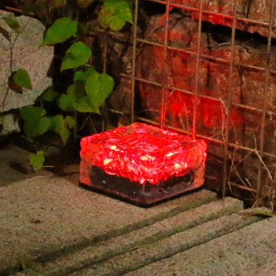 Solar Brick Ice Cube Light Waterproof LED Outdoor Path Decoration