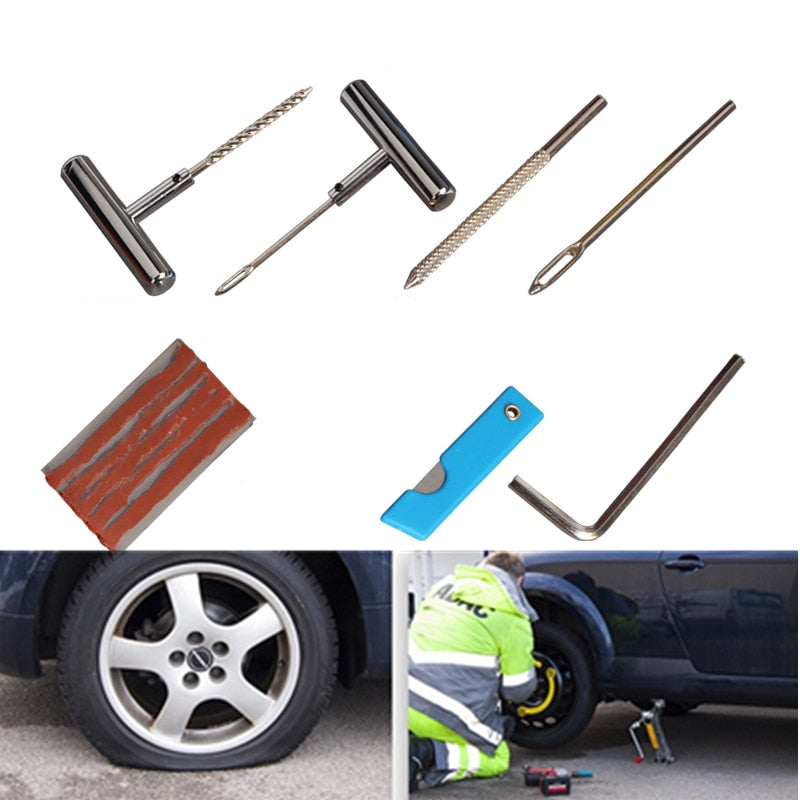 Auto Tire Repair Set | Puncture Repair Tools (Car/Van/Motorcycle/Bike)