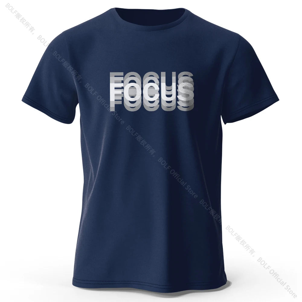 Focus Letter Minimalist Style 100% Cotton Short Sleeve T-Shirt