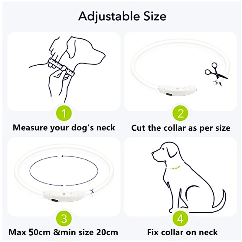 LED Pet Collar | Dog / Cat Glowing Light USB Charging