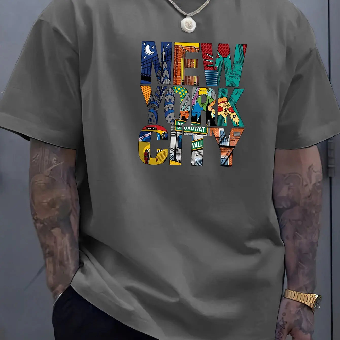 Men's Summer 100% cotton NEW YORK CITY T-shirt