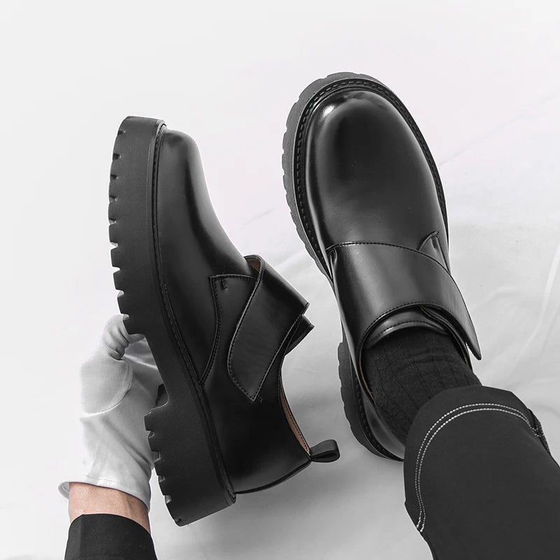 Men's Thick Bottom Oxford Shoes Casual Leather Shoes Fashion Business Formal Dress Footwear