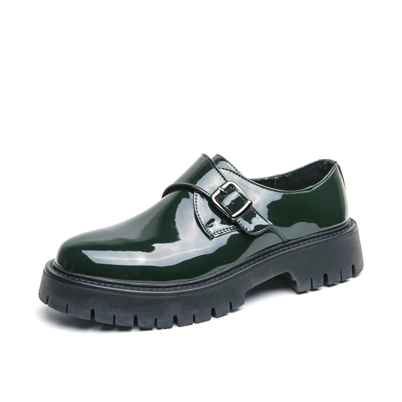 Patent Leather Mens Dress Shoes Luxury Brand Handmade Business Office Fashion Wedding Oxfords  Platform Shoes