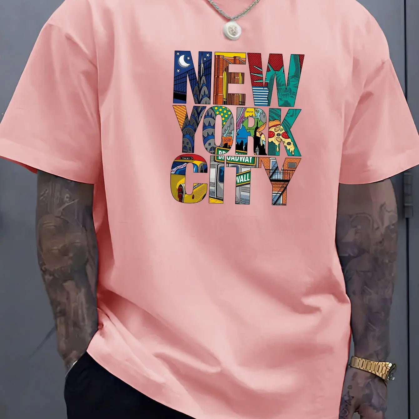 Men's Summer 100% cotton NEW YORK CITY T-shirt