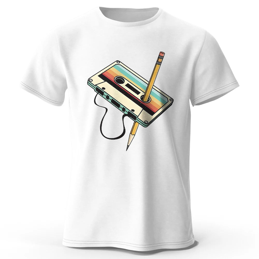 Men's Summer Essential 100% Cotton Printed Tape T-Shirt