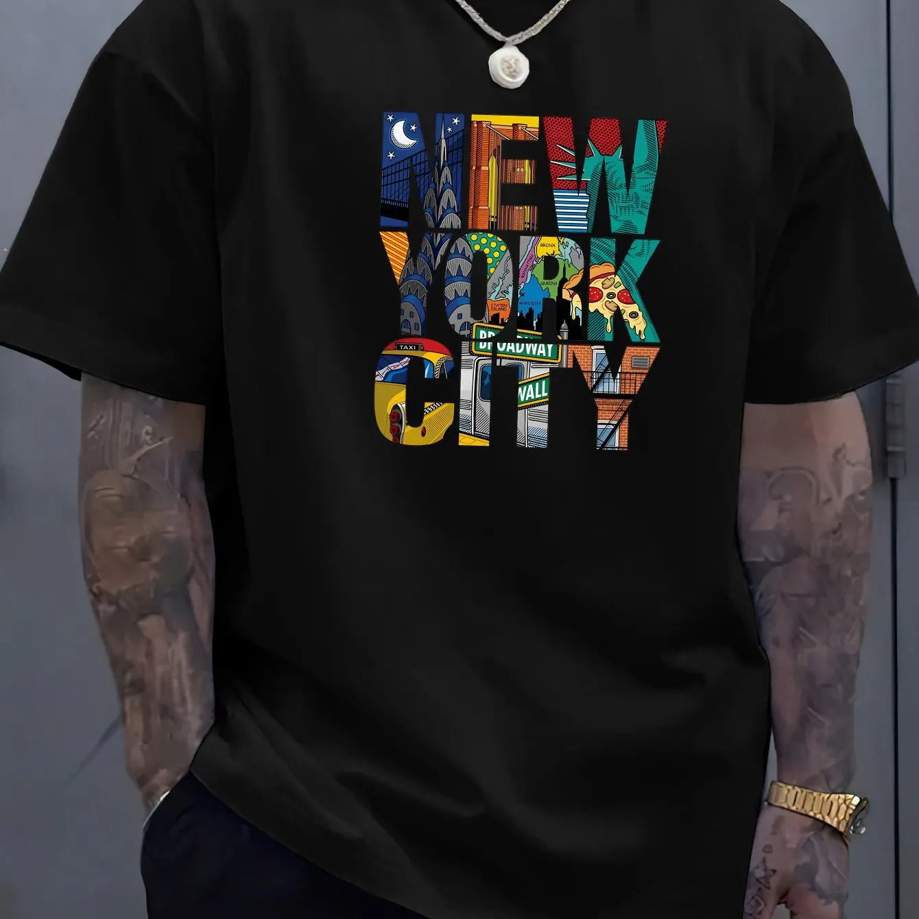 Men's Summer 100% cotton NEW YORK CITY T-shirt