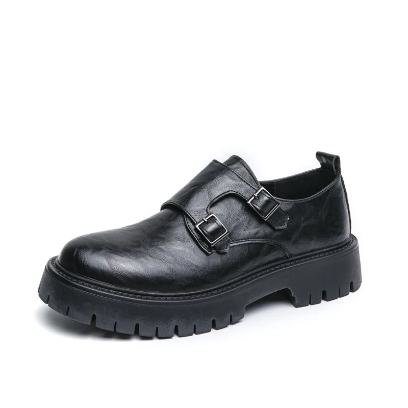 Leather Shoes Designer Casual Business Dress Oxfords Platform Loafers Slip-on Moccasins Thick Sole Wedding Shoes