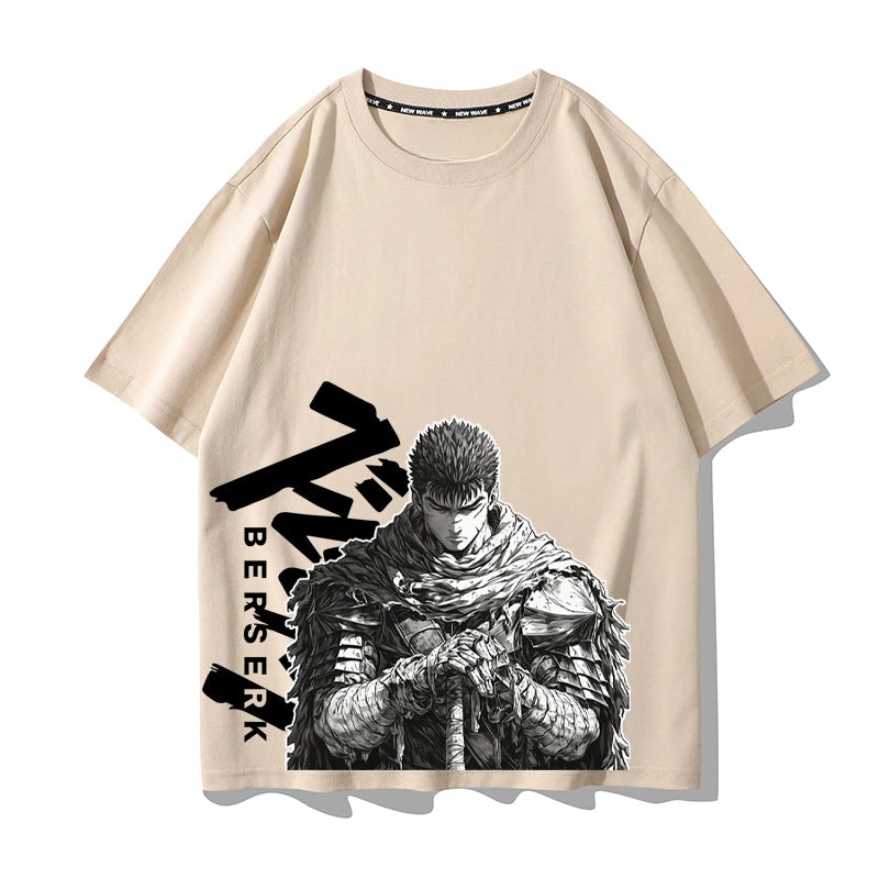 Warrior Japanese Anime Summer Men's T-shirt