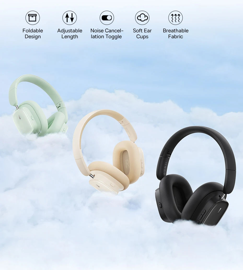 Baseus Bowie H1  Wireless Bluetooth Headphones 5.3 Noise Cancellation