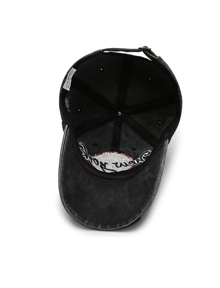 Distressed Cotton Washed Baseball Cap