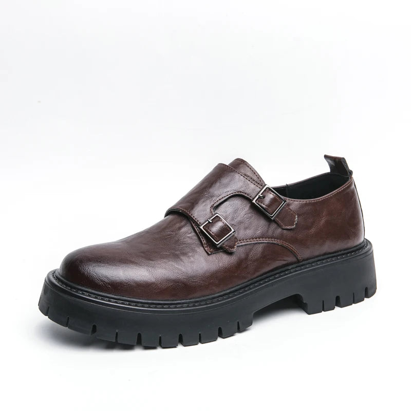 Leather Shoes Designer Casual Business Dress Oxfords Platform Loafers Slip-on Moccasins Thick Sole Wedding Shoes