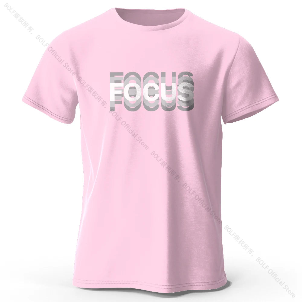 Focus Letter Minimalist Style 100% Cotton Short Sleeve T-Shirt