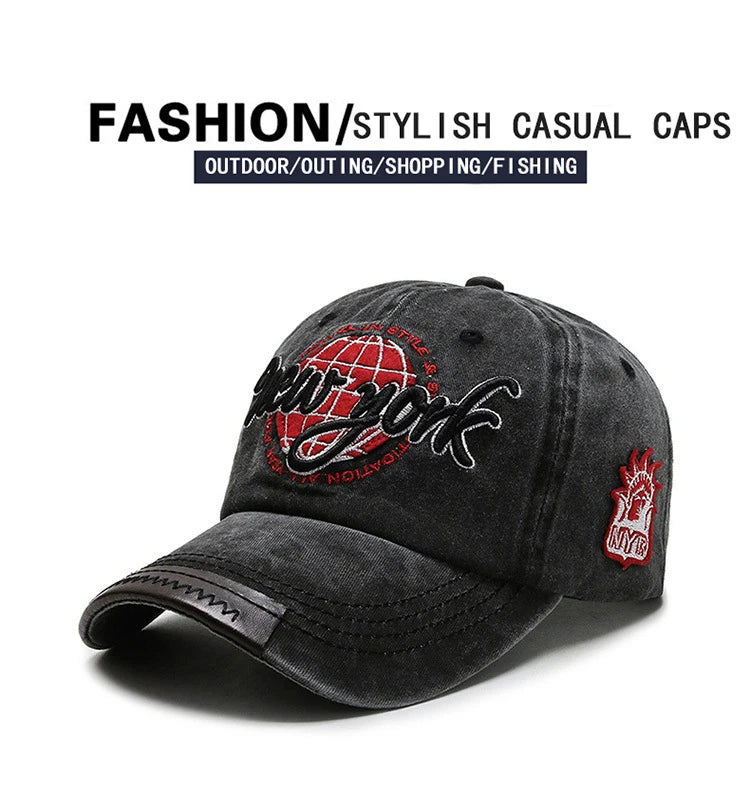 Distressed Cotton Washed Baseball Cap