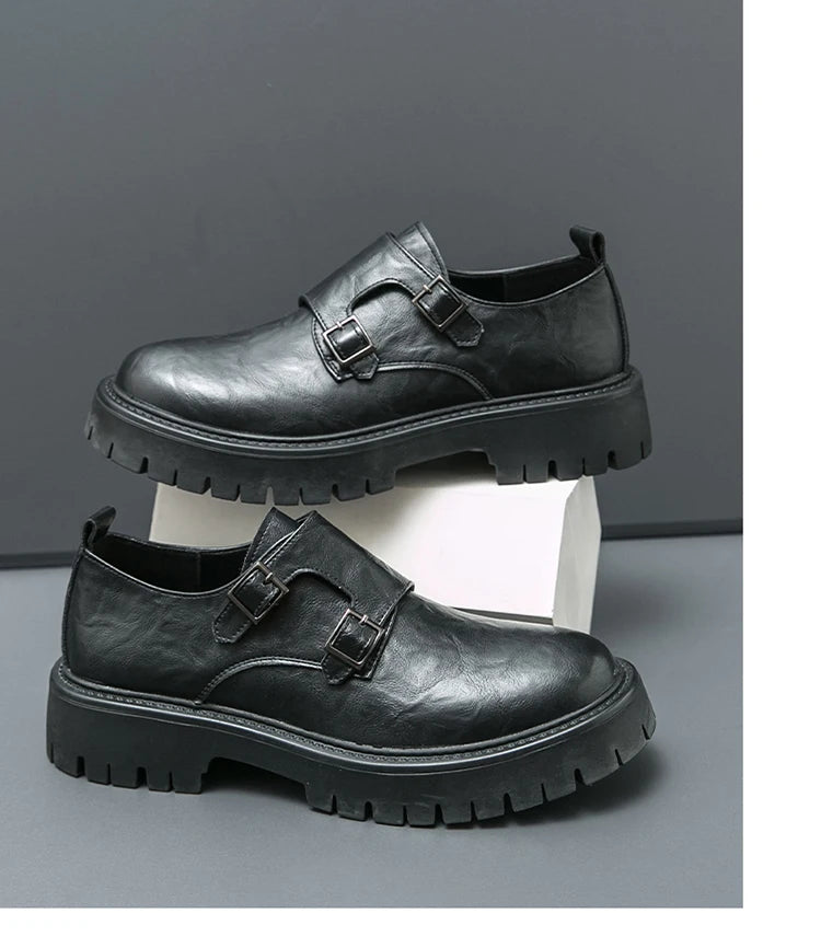 Leather Shoes Designer Casual Business Dress Oxfords Platform Loafers Slip-on Moccasins Thick Sole Wedding Shoes