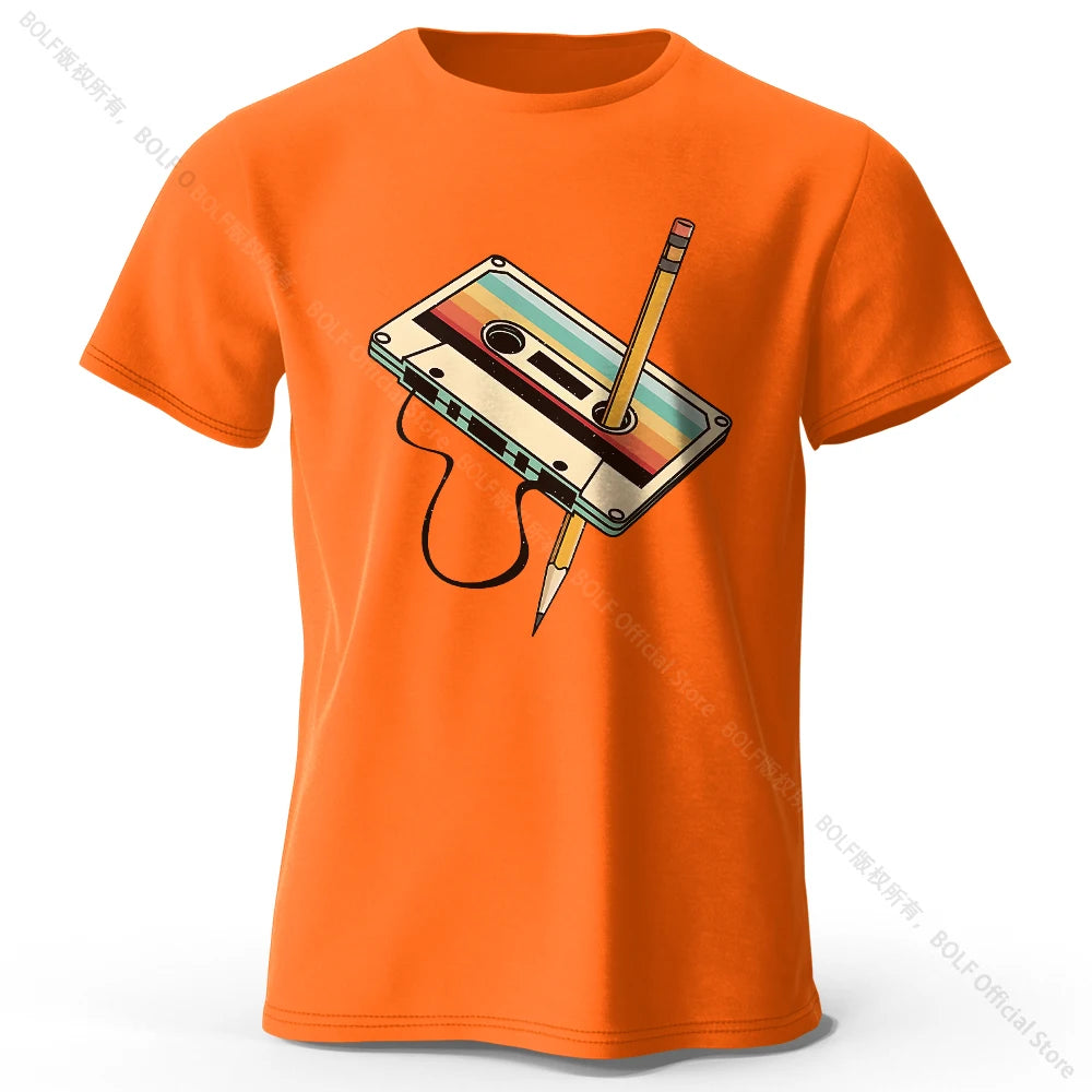 Men's Summer Essential 100% Cotton Printed Tape T-Shirt