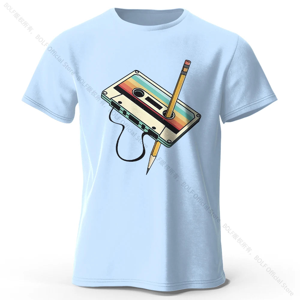 Men's Summer Essential 100% Cotton Printed Tape T-Shirt