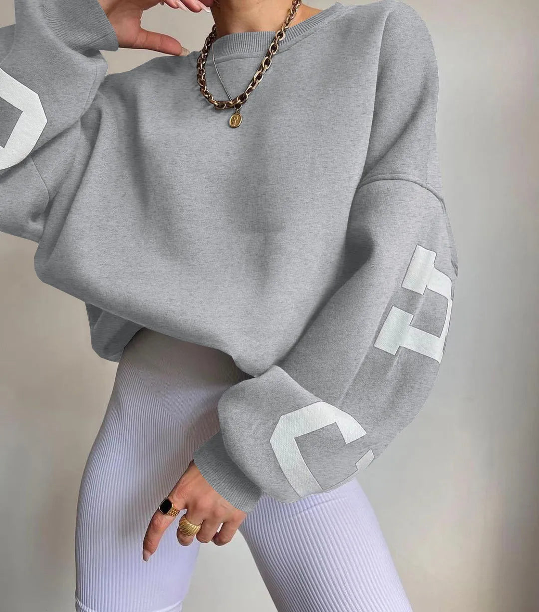 Loose Pullover Sweatshirt | Women's Letter Print Pullover | Y2k Streetwear Oversize