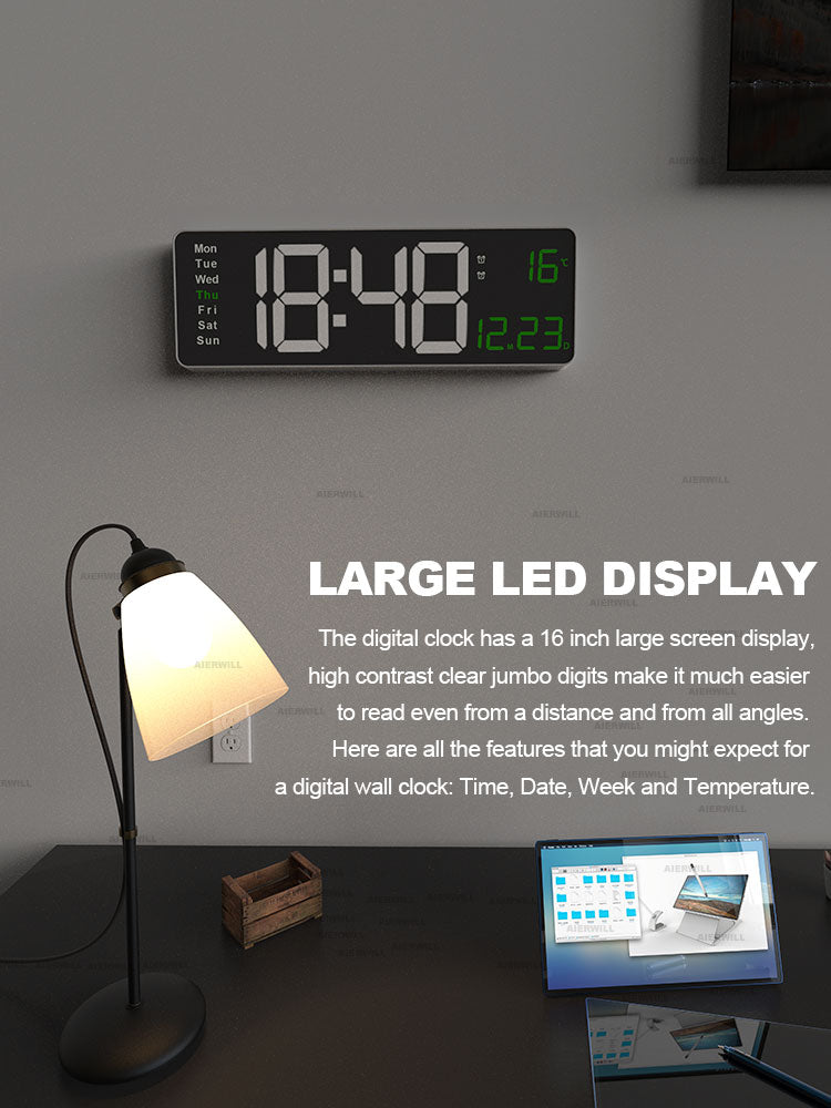 Digital Remote Control Wall Clock