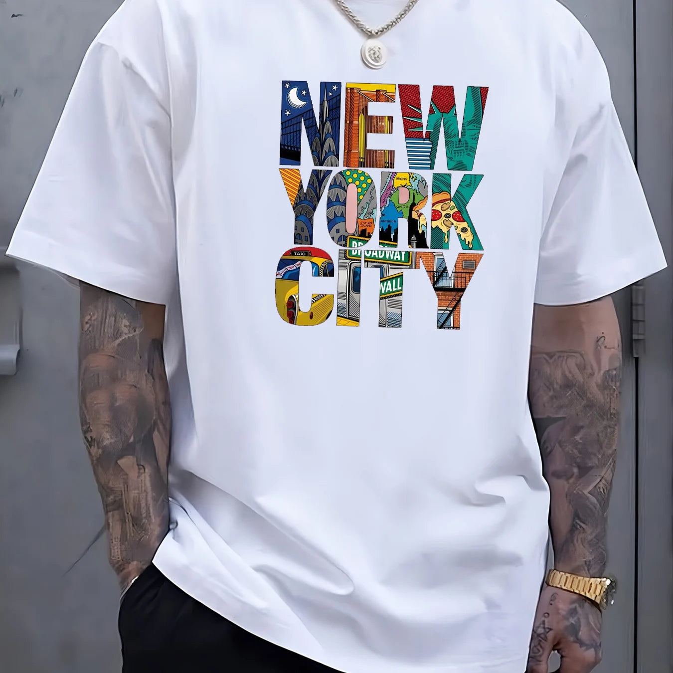Men's Summer 100% cotton NEW YORK CITY T-shirt