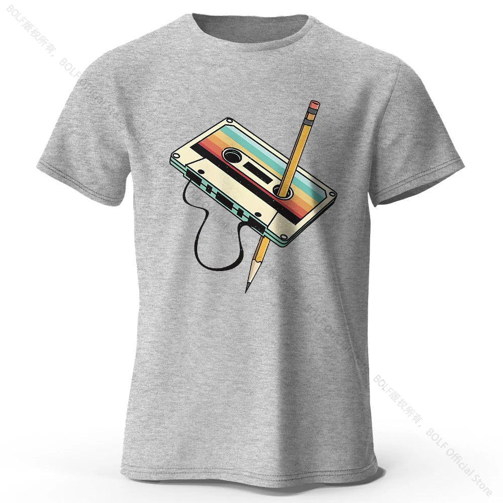 Men's Summer Essential 100% Cotton Printed Tape T-Shirt
